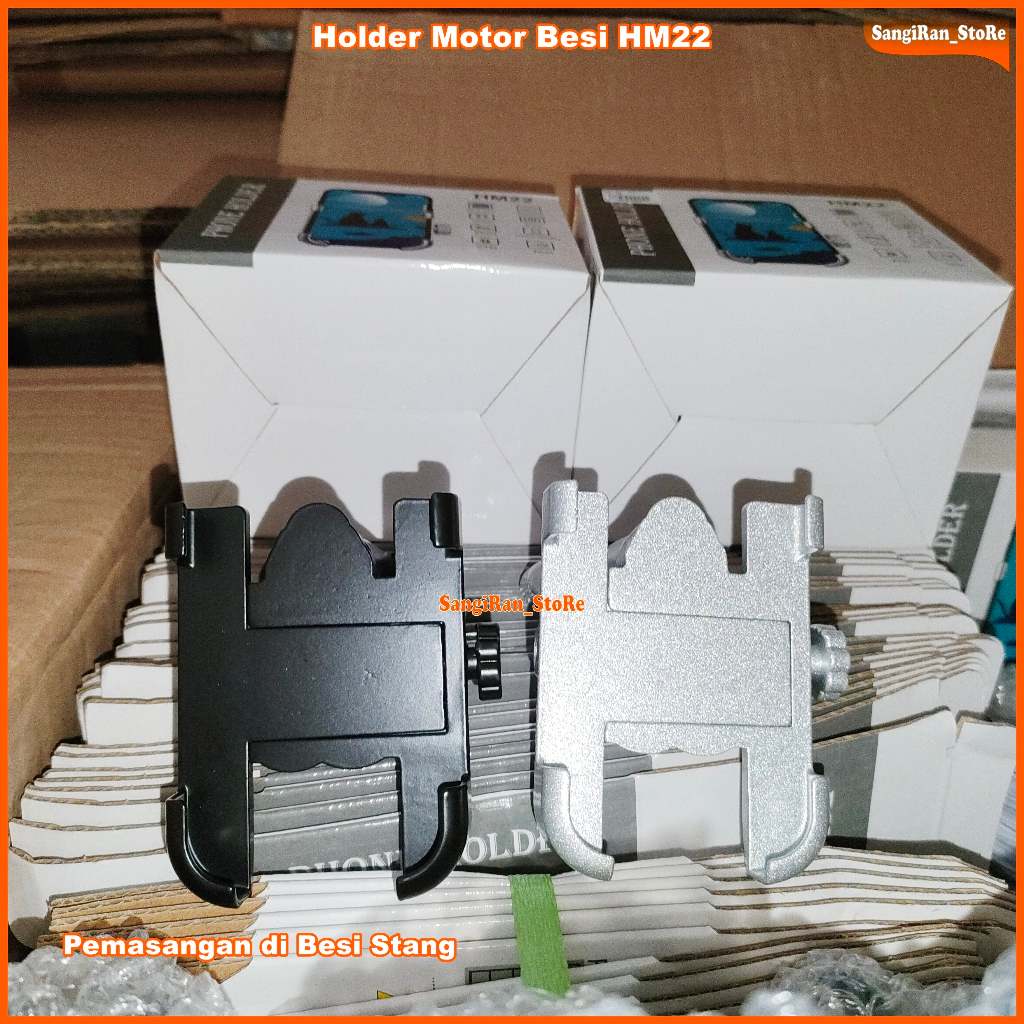 Holder Motor Holder Hp Besi Stang Motor HM22 Dudukan Hp di Stang Motor HM-22 Besi ojol gojek grab