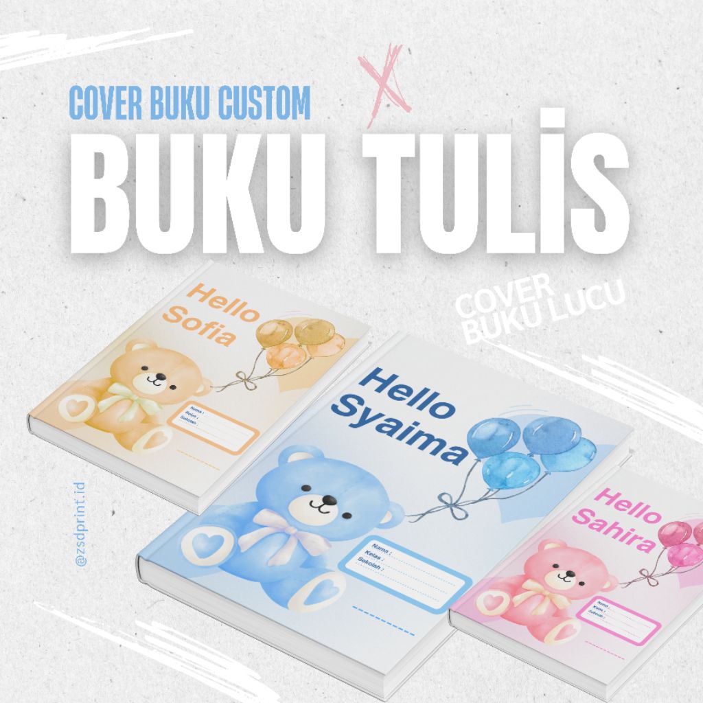 

Buku Custom Nama Anak – Hello Bear | 38 Lembar | Warna Lucu & Desain Menggemaskan