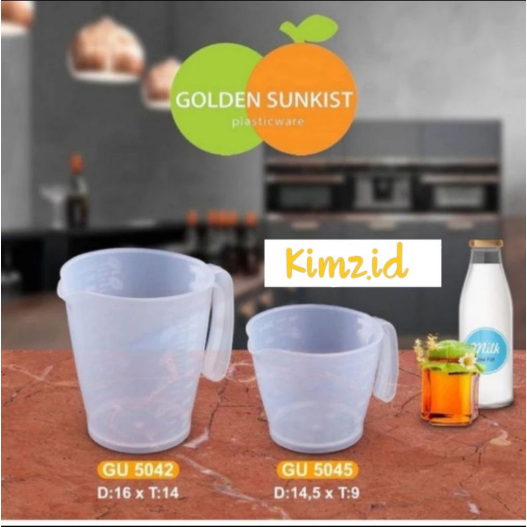 GELAS UKUR / GELAS TAKAR GOLDEN SUNKIST 1000ML & 500ML | TEKO UKUR