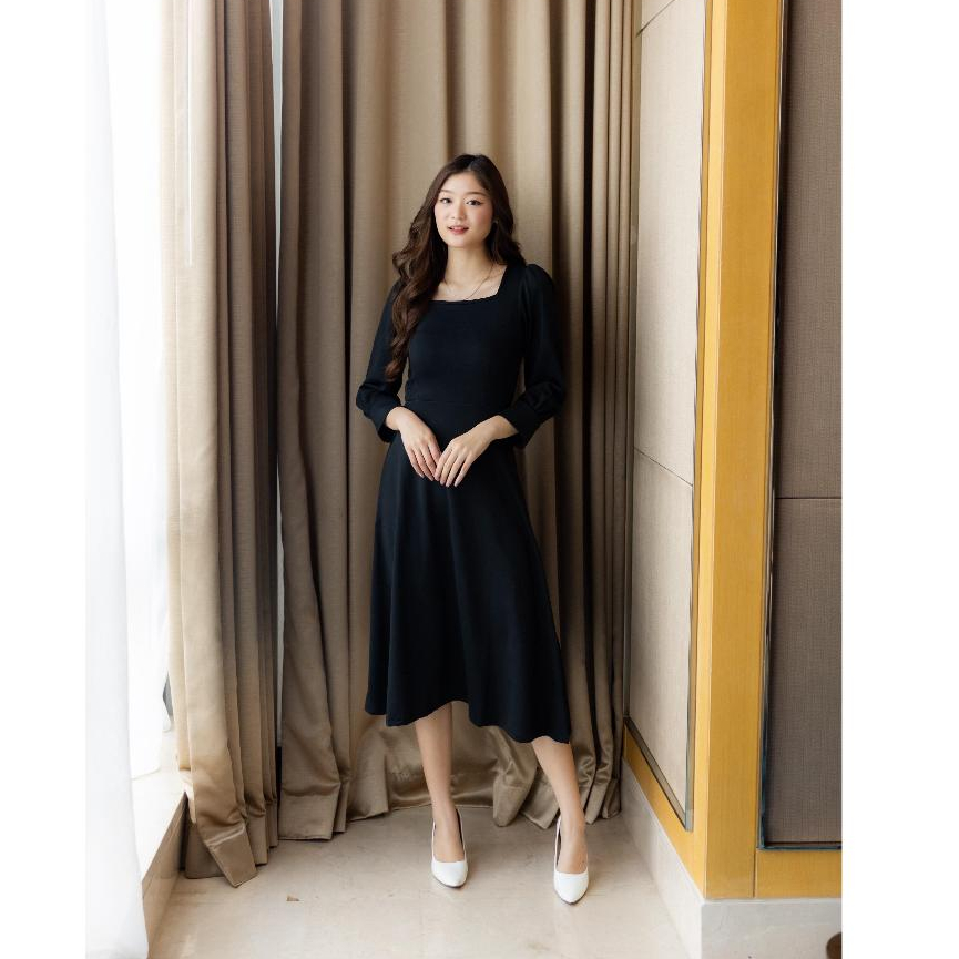 HERFIT 8175 Aurora Dress Midi Kasual Model Aurora untuk Wanita / Dress Aurora / casual dress midi dr