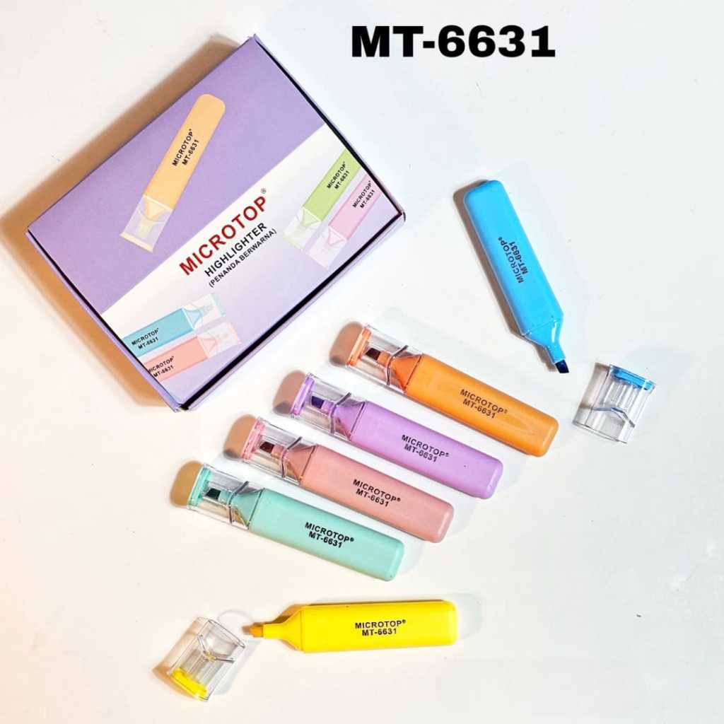 

SOS Highlighter MICROTOP MT-6631 Pastel (minimal 4) /Fluorescent Pen/Stabilo/Penanda Berwarna