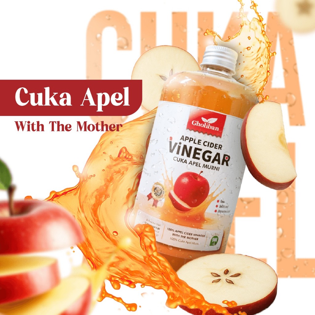 

Cuka Apel GHOLIBAN Original 500ml | Apple Cider Vinegar Untuk Diet Sehat, Sembelit, Kolesterol