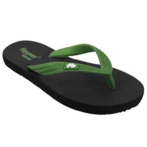 FIPPER COMFY BLACK / GREEN ARMY - sandal japit pria