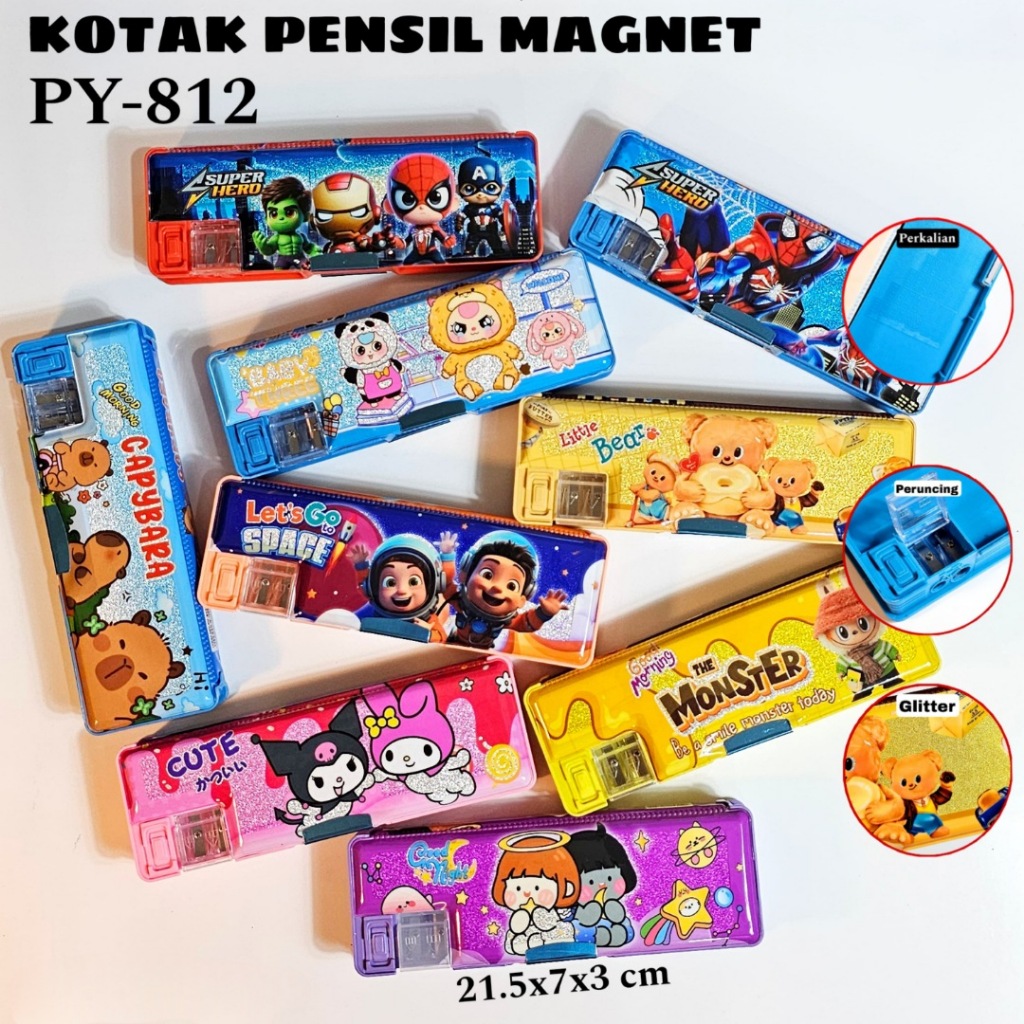 

SOS Kotak Pensil Magnet 7.5x21.5 Glitter Hologram Tipe B / Tempat Pensil / Pensil Case