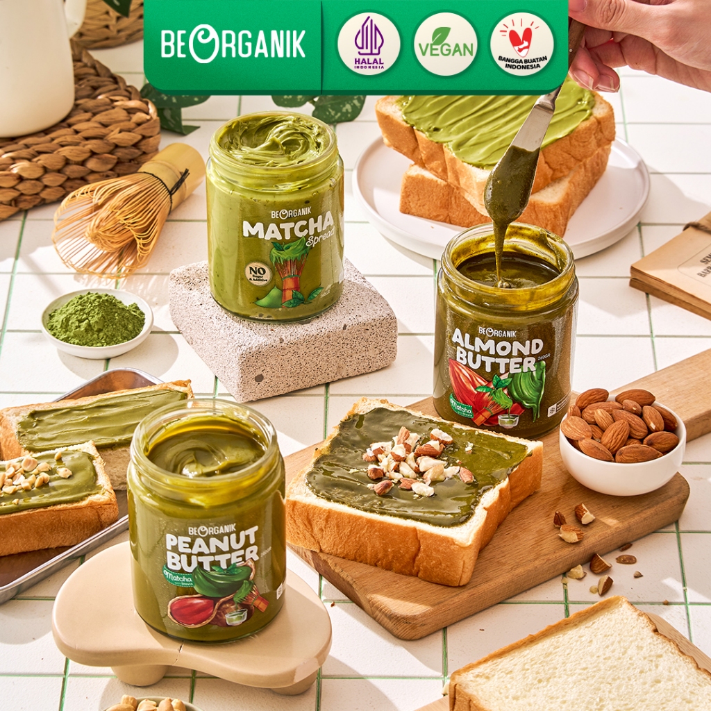 

Beorganik Matcha Butter All Variant - Vegan & Halal - Matcha, Almond, Peanut Butter - Unsweetened