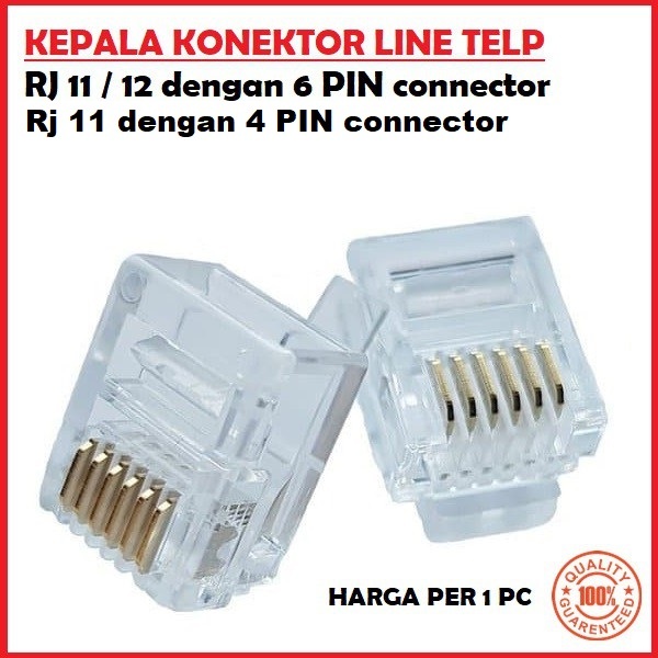 CONNECTOR RJ11 RJ12 6 PIN dan 4 PIN Konektor Line Telepon
