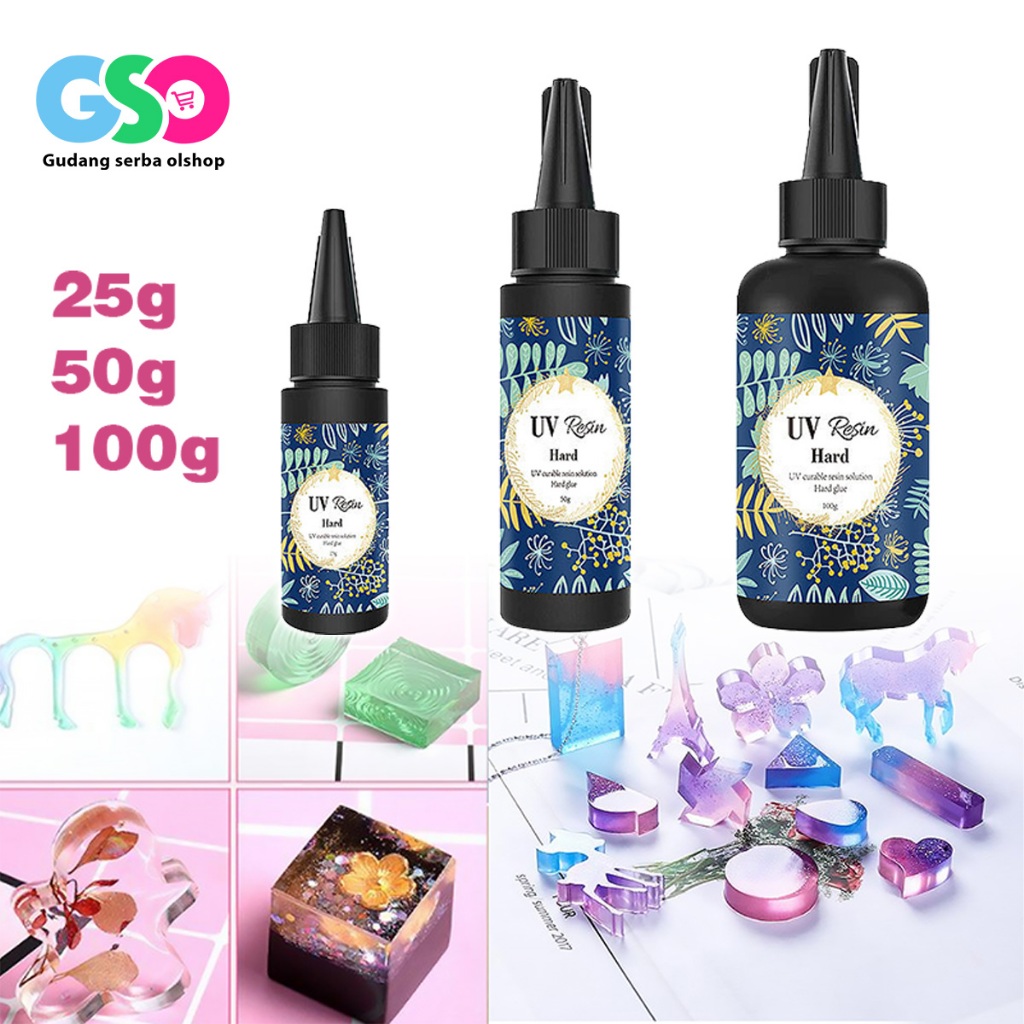 

UV Resin Hard Resin UV Bening DIY Resin Clear 25/50/100g Tidak Berbau Cepat Keras Kilap Tinggi