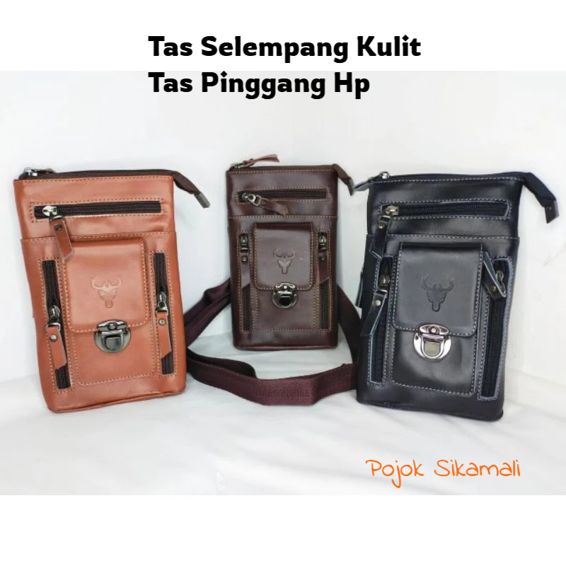 Tas Pinggang Hp Kulit Tas Selempang Yasukei Hanai Tas Kecil Pria Kulit Sapi Asli