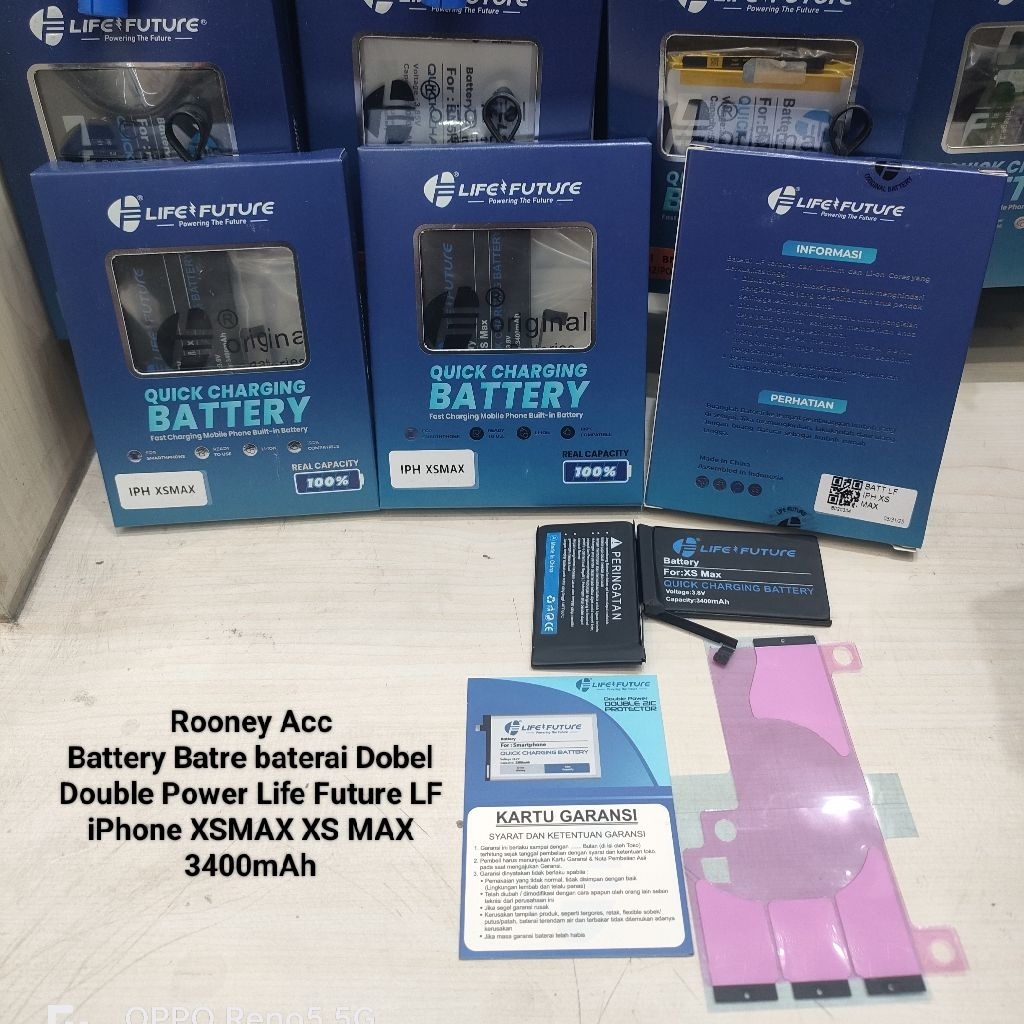Battery Batre baterai Dobel Double Power Life Future LF iPhone XSMAX XS MAX 3400mAh
