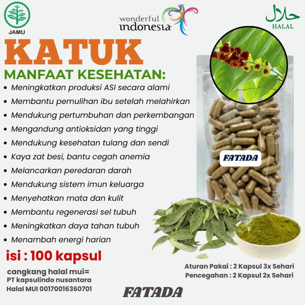 KAPSUL DAUN KATUK PELANCAR ASI.100 KAPSUL