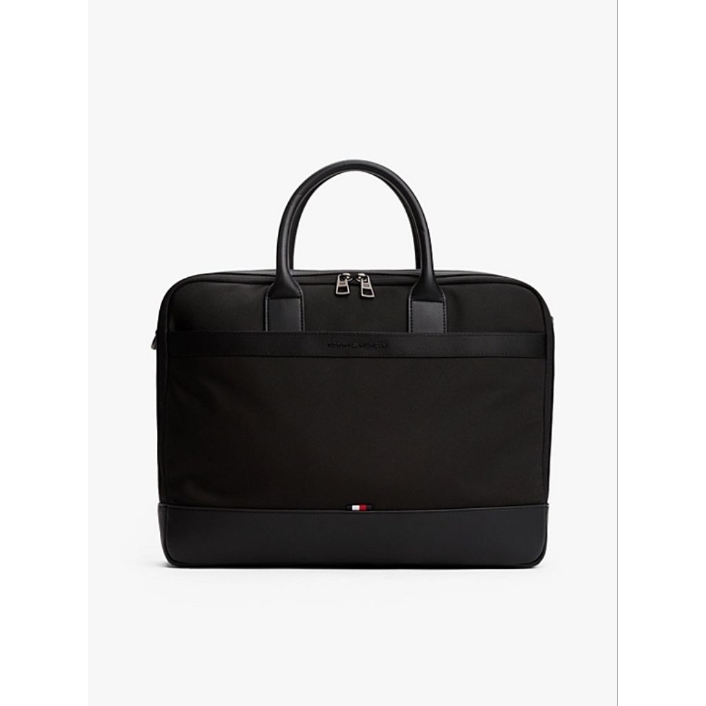 Tommy Hilfiger TH Nylon Computer Briefcase Laptop - Black