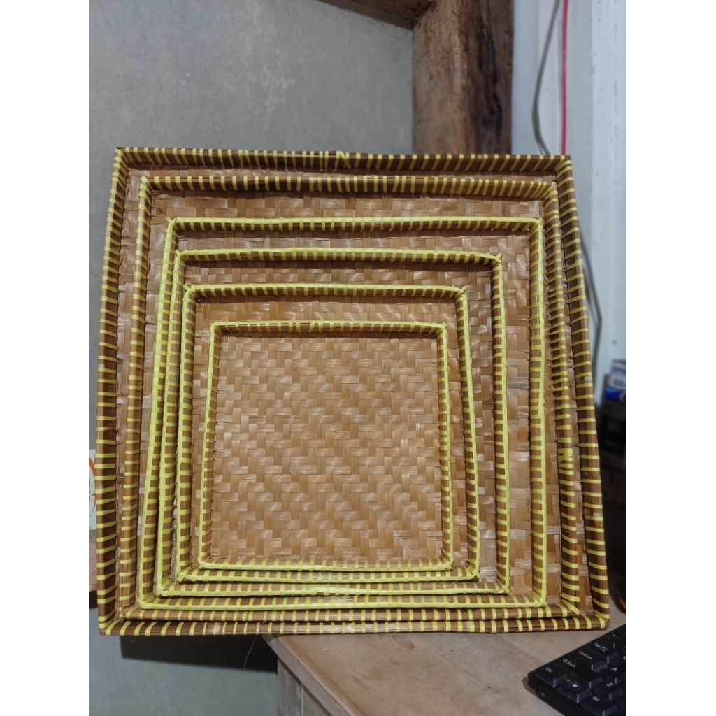 TAMPAH BAMBU KOTAK 25X25 30X30 35X35 40X40 45X45 50X50