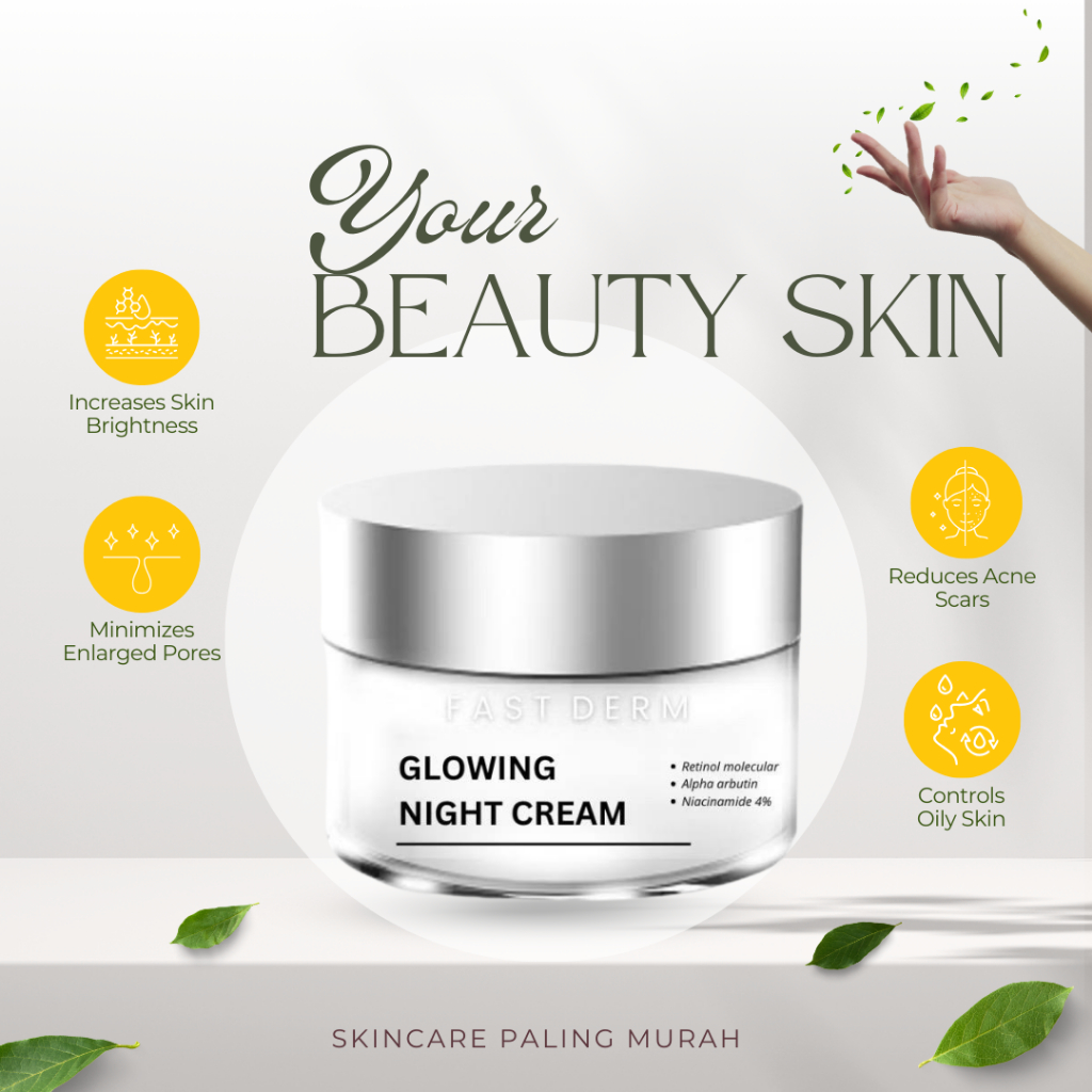 CREAM PEMUTIH GLOWING NIGHT CREAM FAST DERM