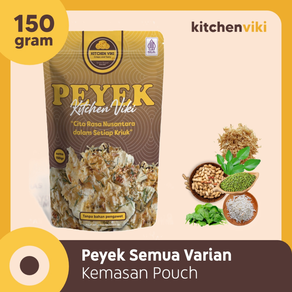 

Peyek Kacang Rebon Teri (Pouch Plastik) Kitchen Viki