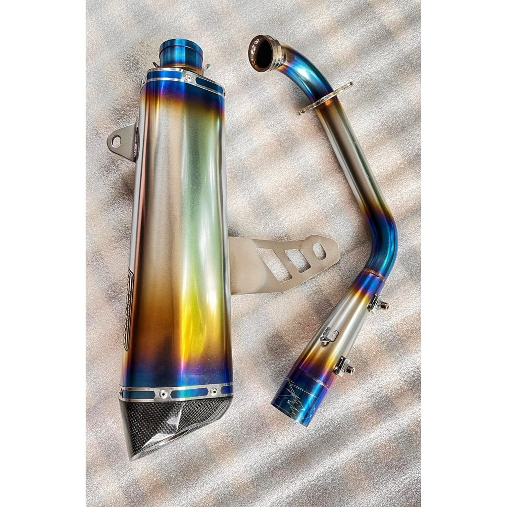 KNALPOT UNKNOWN PRODUCT VELOCE HALF CARBON ANODIZE FULL SYTEM XMAX NEW & OLD