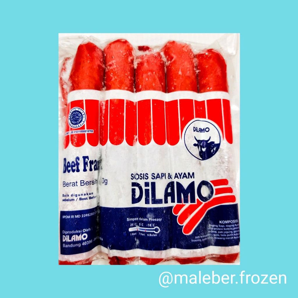 

Dilamo beef frank 450gr isi 10