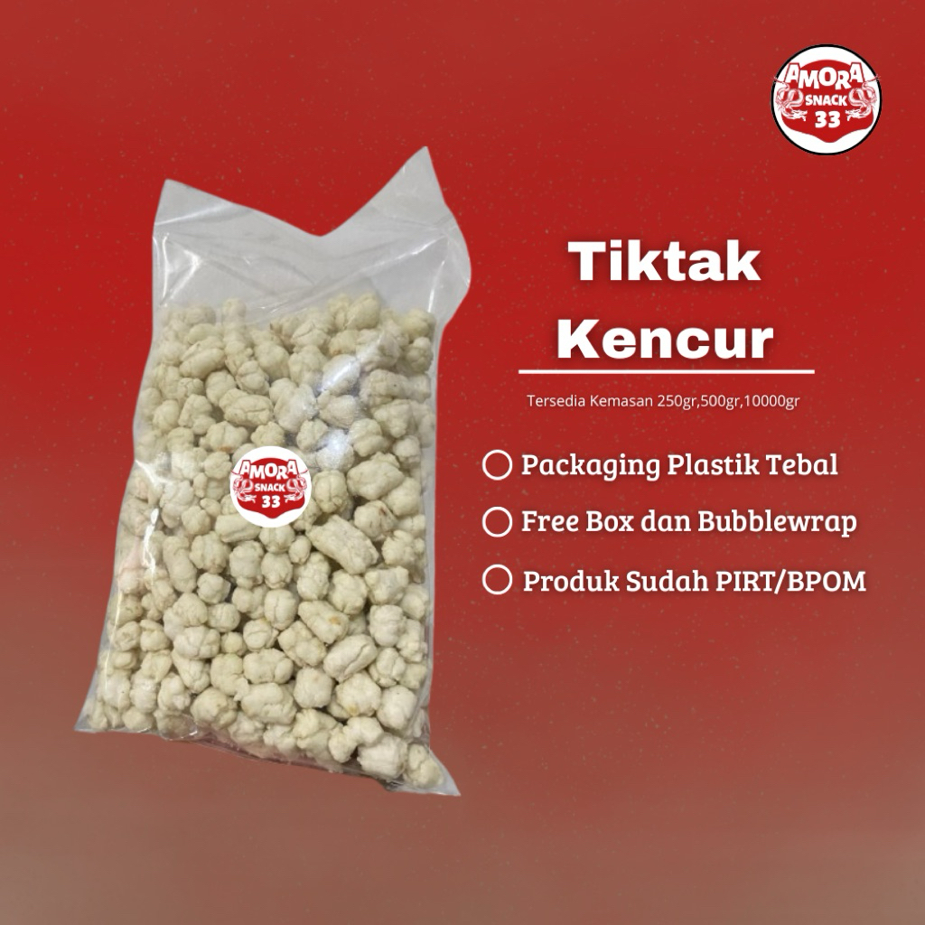 

[AMORA SNACK33] TIKTAK KENCUR Original (Grosir) 250gr 500gr 1 KG / Cemilan Kekinian