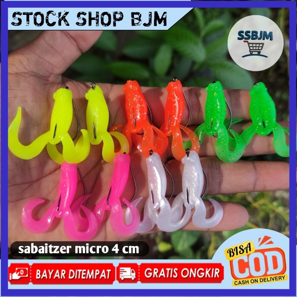 umpan mancing sabaitzer micro 4 cm + Hook . casting gabus kecil