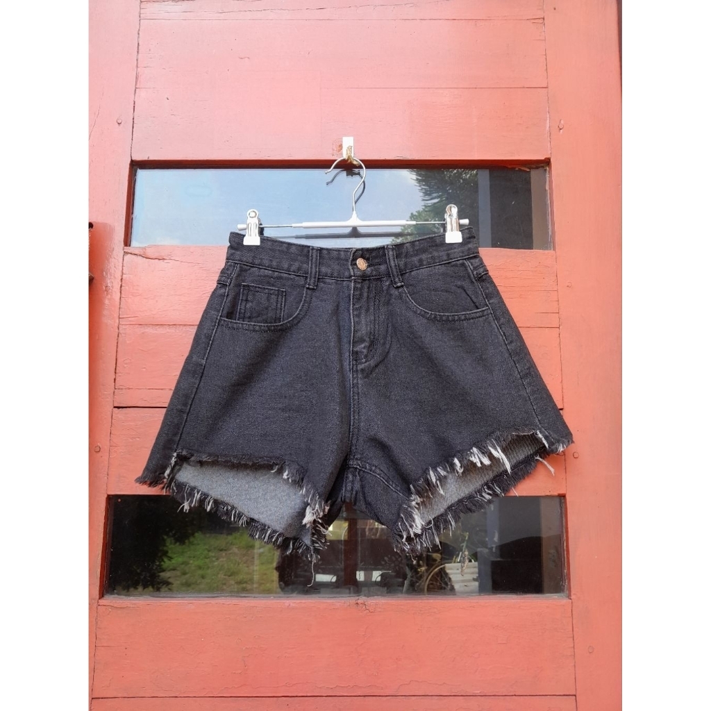 Hotpants Jeans Rawis Snow Black, Hotpants Jeans