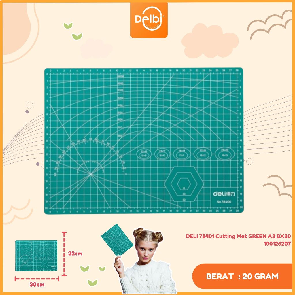 

DELI 78401 Cutting Mat GREEN A3 DELI 78401 Cutting Mat GREEN A3