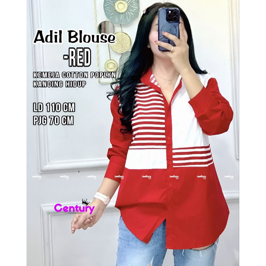 Atasan Wanita Merah Putih Kemerdekaan Adil Blouse