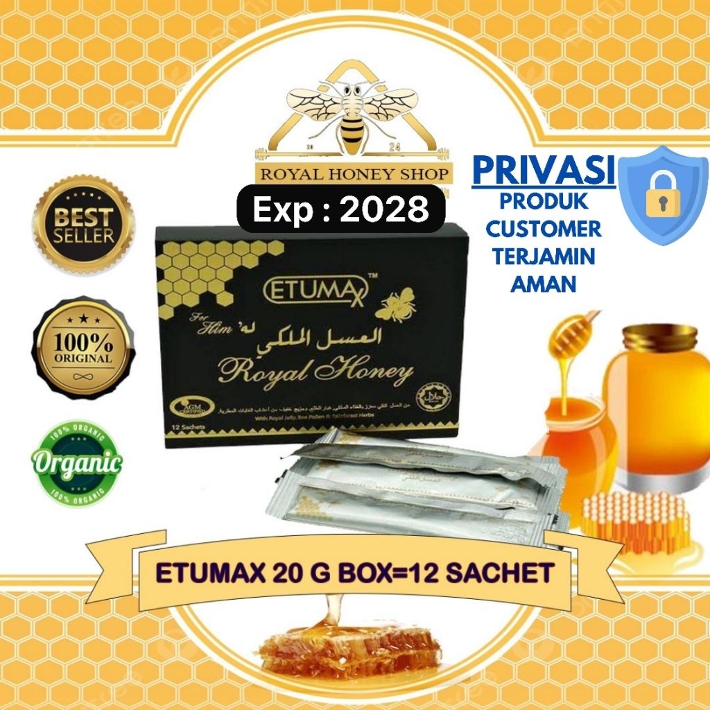 

Etumax Royal Honey For Him 20g 1 Box 12 Sachets EXP 2027