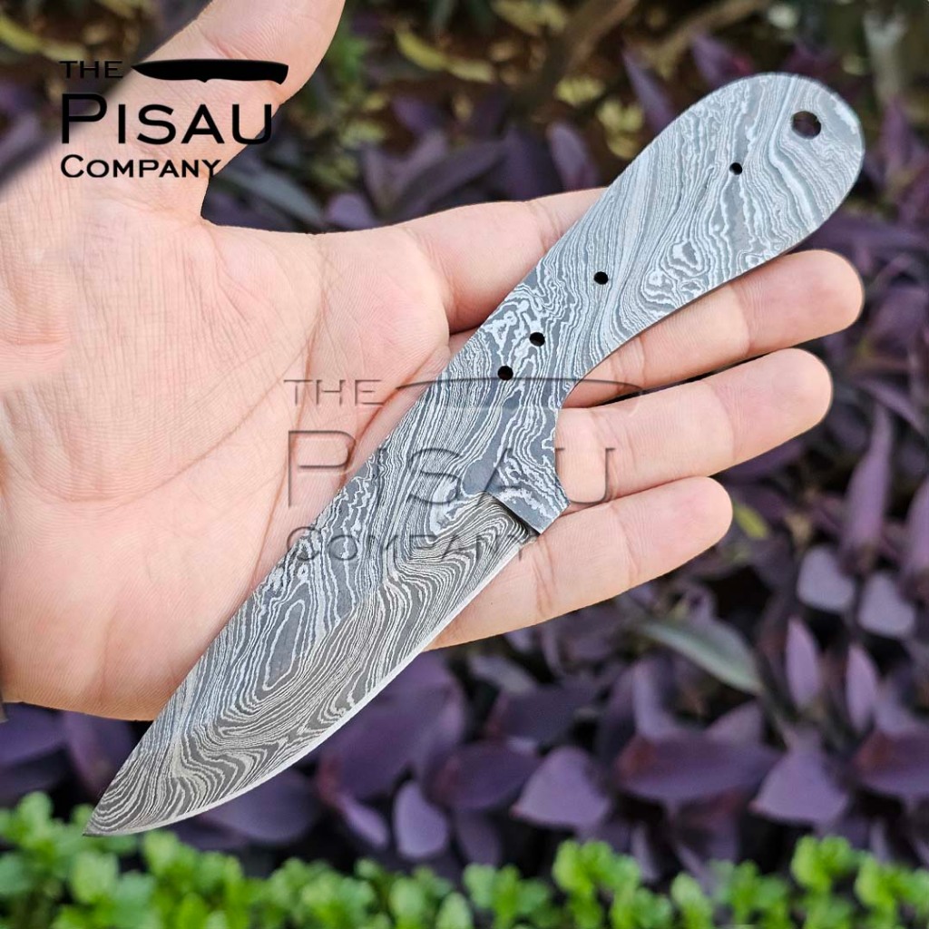Ready Stock - Pisau Import Blank Damascus Tempa Asli | Handmade Damascus Blank Blade – Motif Twist