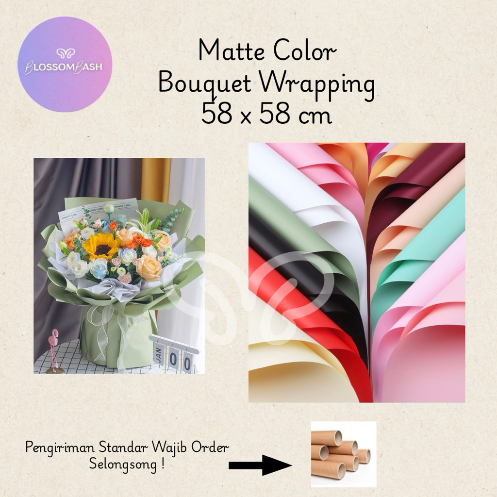 

[Per Lembar] Solid Color Bouquet Wrapping / Kertas Buket / Cellophane Paper / Matte Wrapping Paper