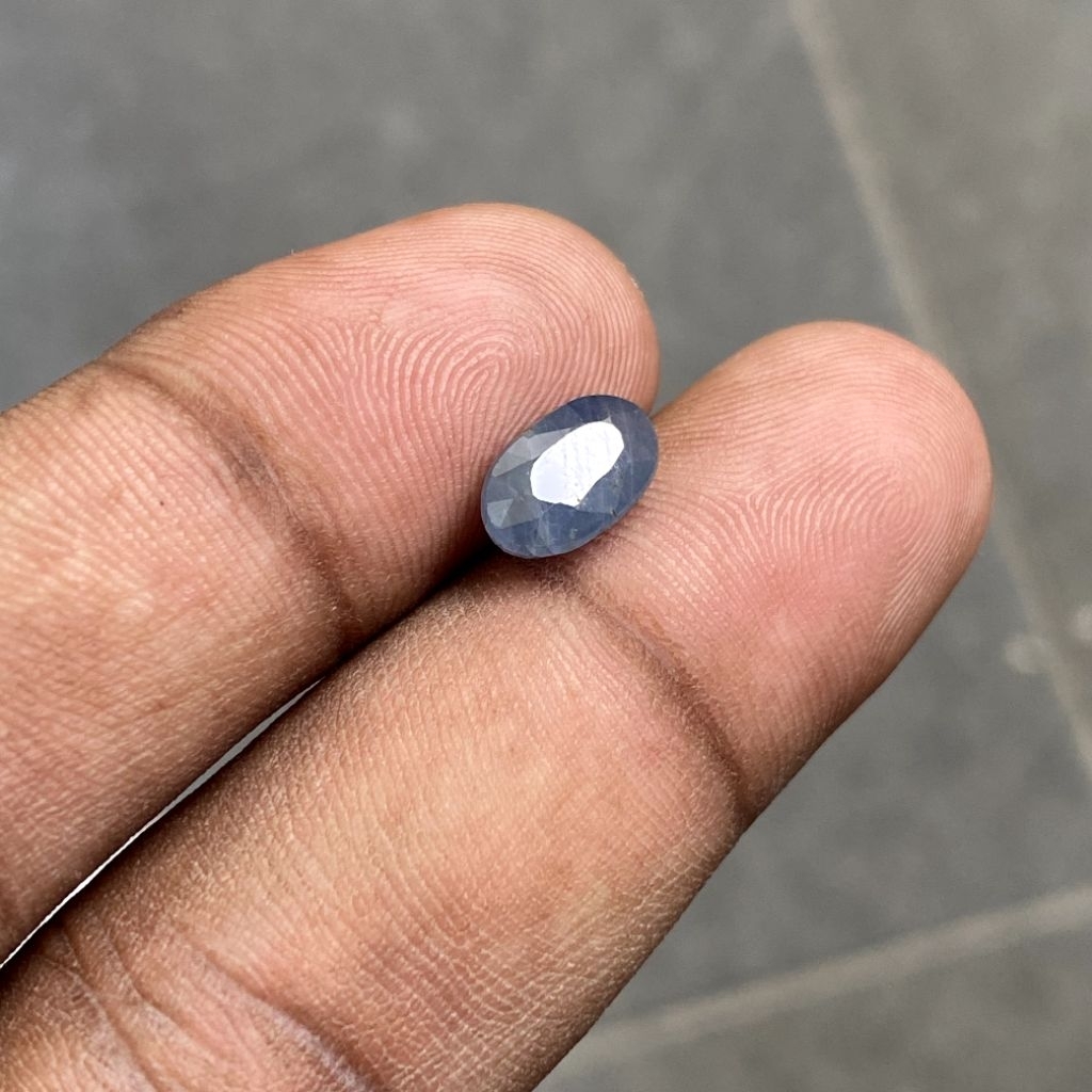 Natural Blue Sapphire tanzania batu blue safir tanzania no heat dim 10x6x4
