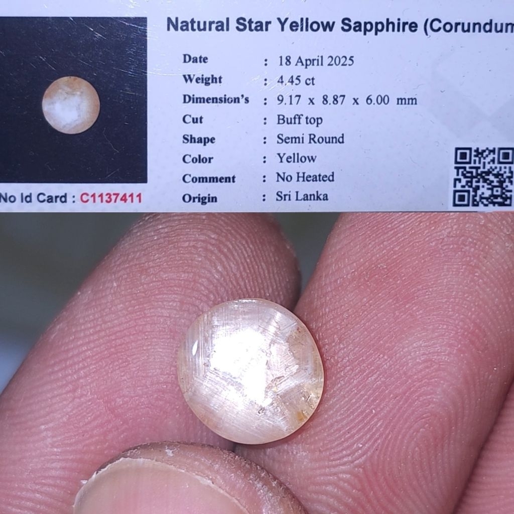 natural yellow sapphire star ceylon yakut kuning srilanka safir no treatment