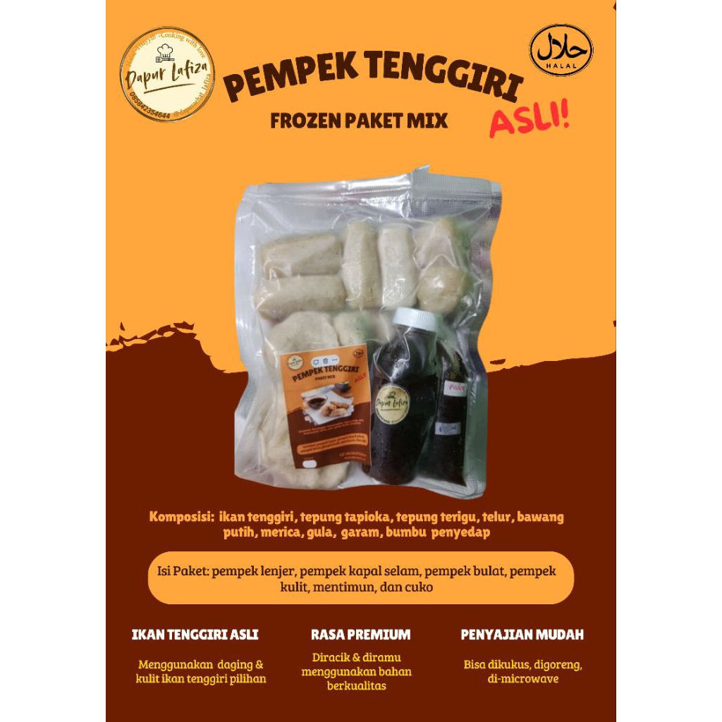 

Pempek Ikan Tenggiri Asli (Frozen) isi 5pcs by Dapur Lafiza