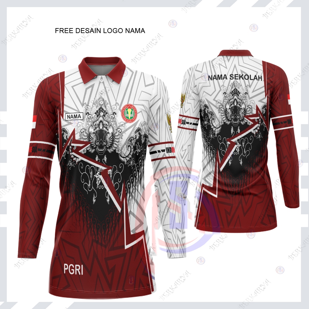 Kaos Wanita Baju Batik PGRI Fullprint / Jersey Tunik PGRI Wanita / Baju PGRi Printing