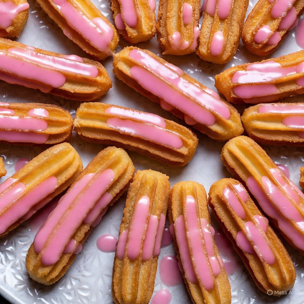 

roti churros kering mini strawberry