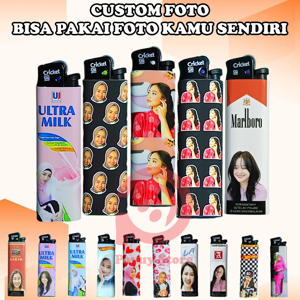 Korek Custom Foto Sticker dengan Logo dan Nama Pilihan Anda, Ideal untuk Kado Ulang Tahun Cowok