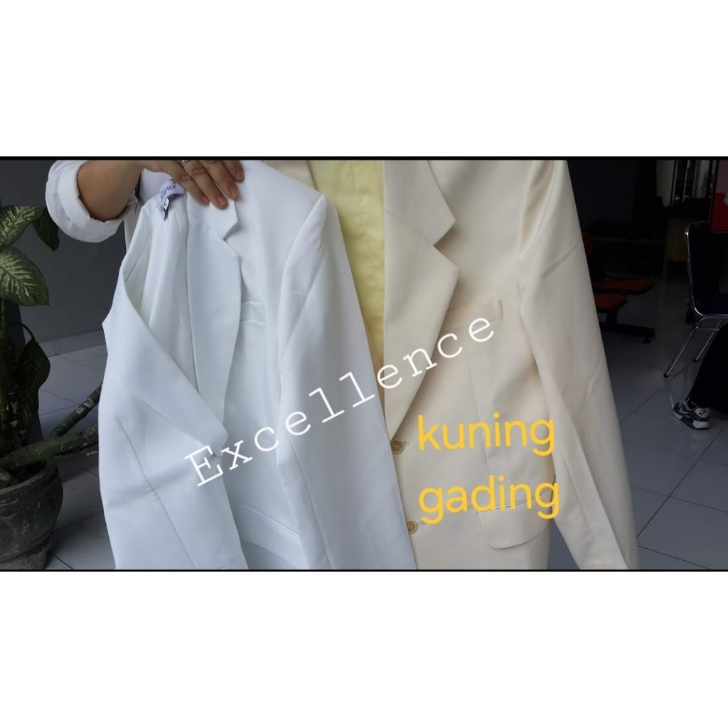 RJ5 Jas Apoteker Pria Kuning Gading Lengan Panjang dan Lengan Pendek