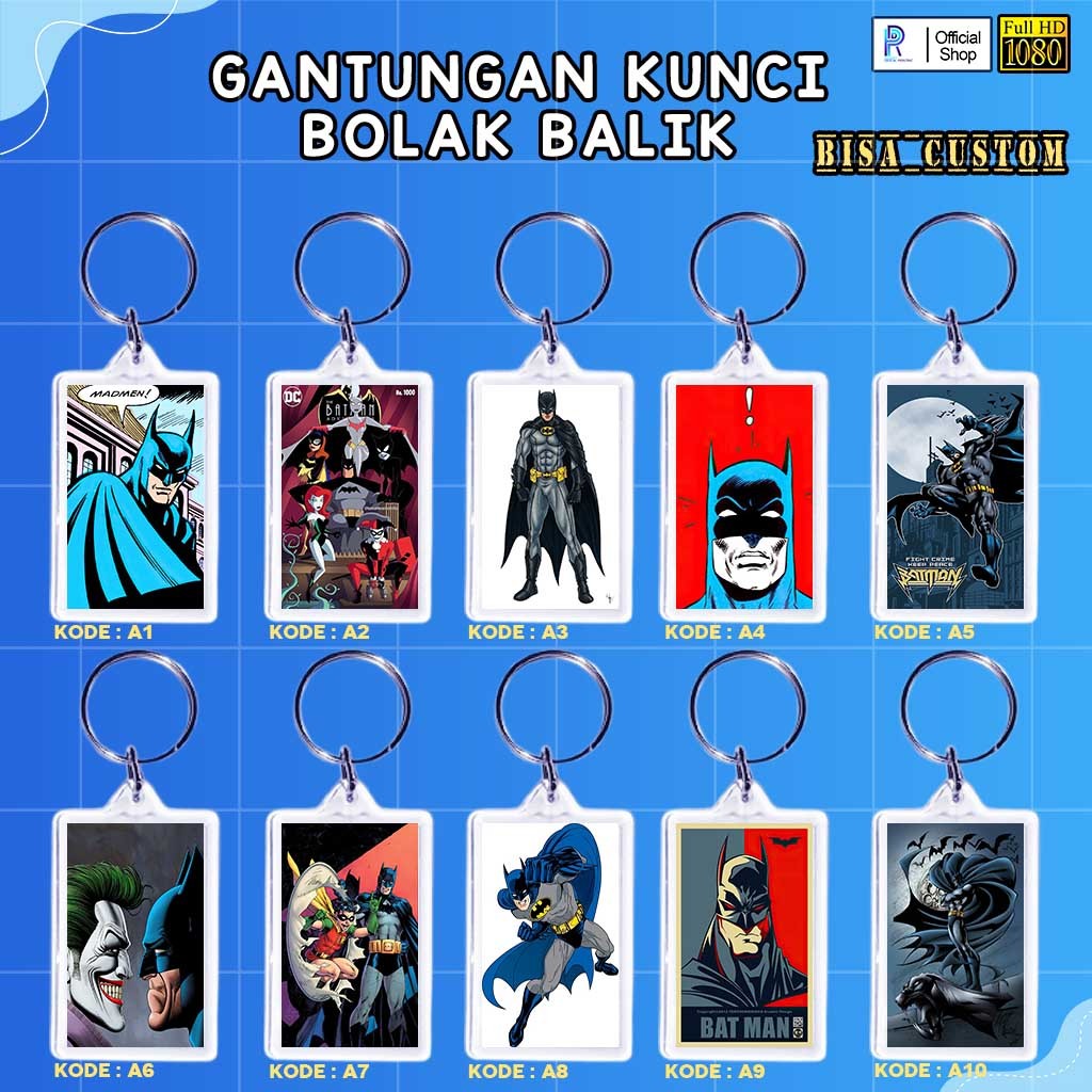 GANTUNGAN KUNCI AKRILIK BATMAN / GANCI BATMAN / GANTUNGAN KUNCI BATMAN K9
