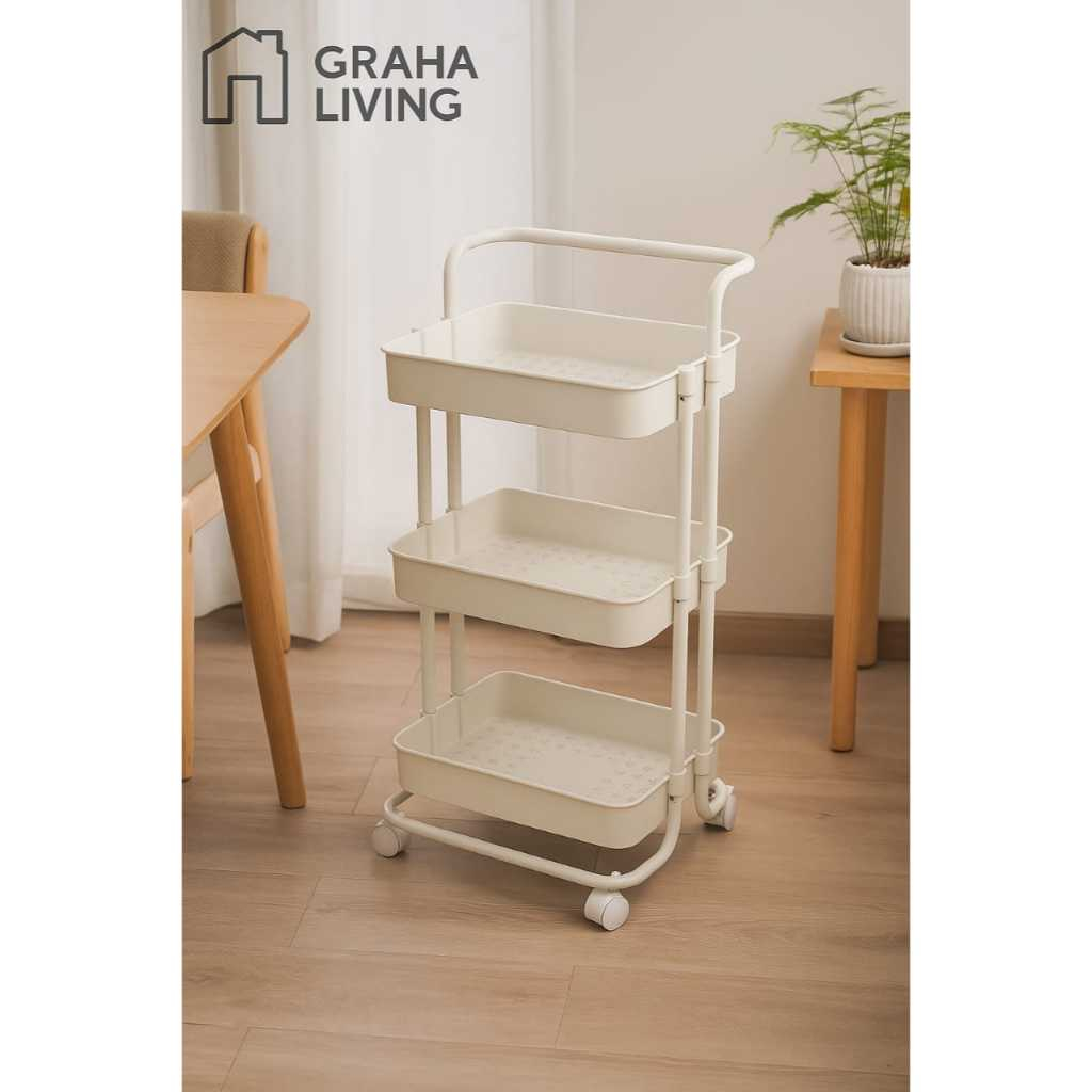 GRAHALIVING - Rak trolley susun serbaguna/rak kosmetik/rak salon/rak organizer bayi