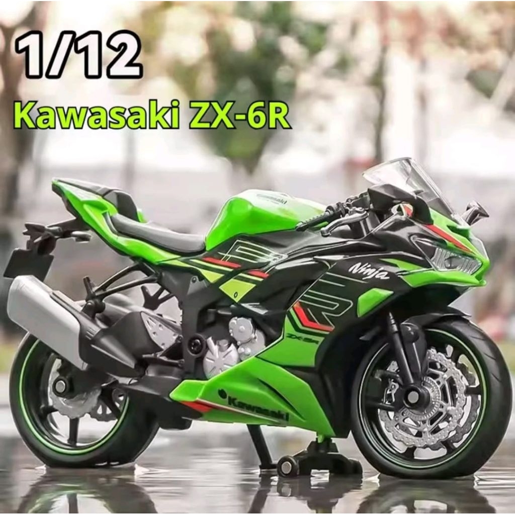 Diecast Miniatur Motor Kawasaki Ninja Zx-6R Skala 1:12 Official license