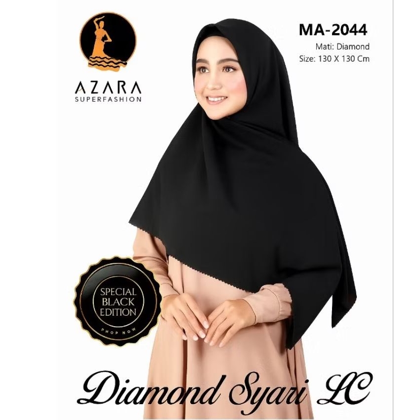 Hijab Kerudung Jilbab Segi Empat Ceruti Diamond Crepe Syar i Jumbo 130cm × 130cm
