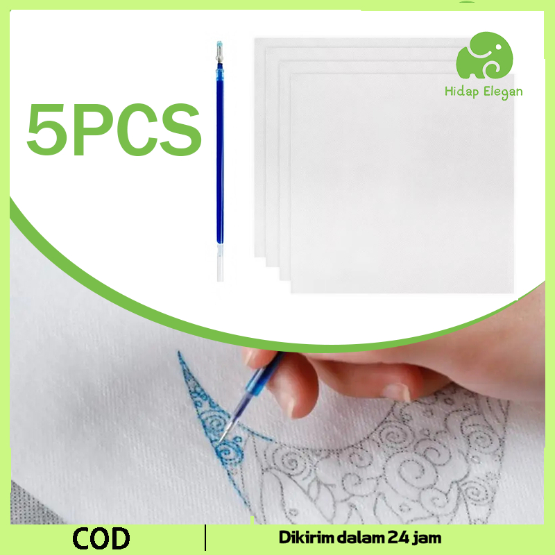 

5pcs Water Soluble Embroidery Water Transfer Film Water Soluble Paper For Embroidery+One Free Water-Soluble Refill