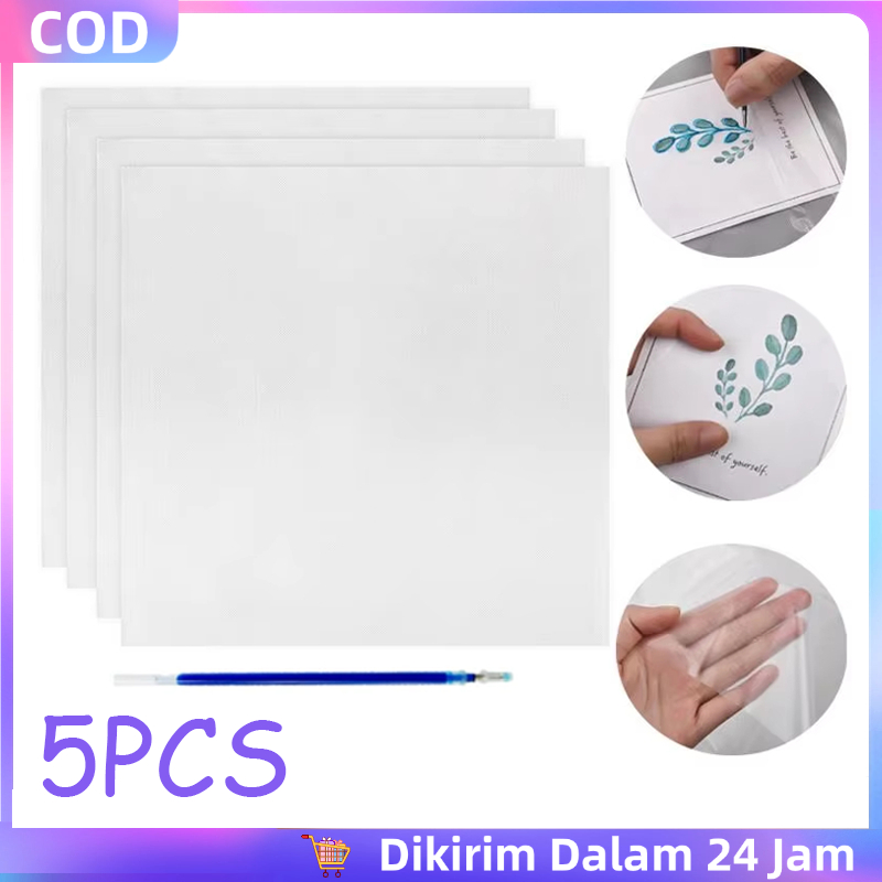 

5pcs Kertas Bordir Water Soluble Water Soluble Paper Film Larut Air Water Soluble Film +One Free Water-Soluble Refill