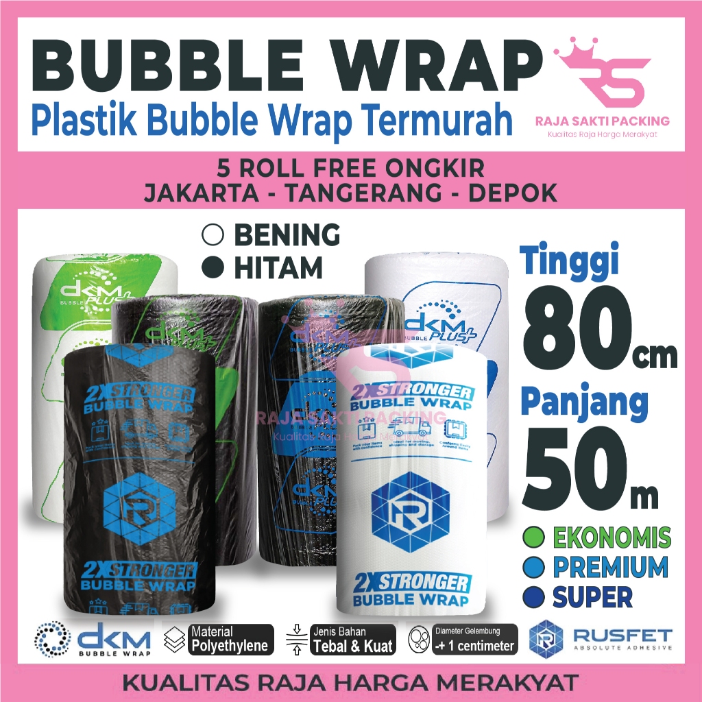 

Bubble Wrap 80CM X 50M Premium Tebal Delkomas DKM PLUS Termurah Satuan