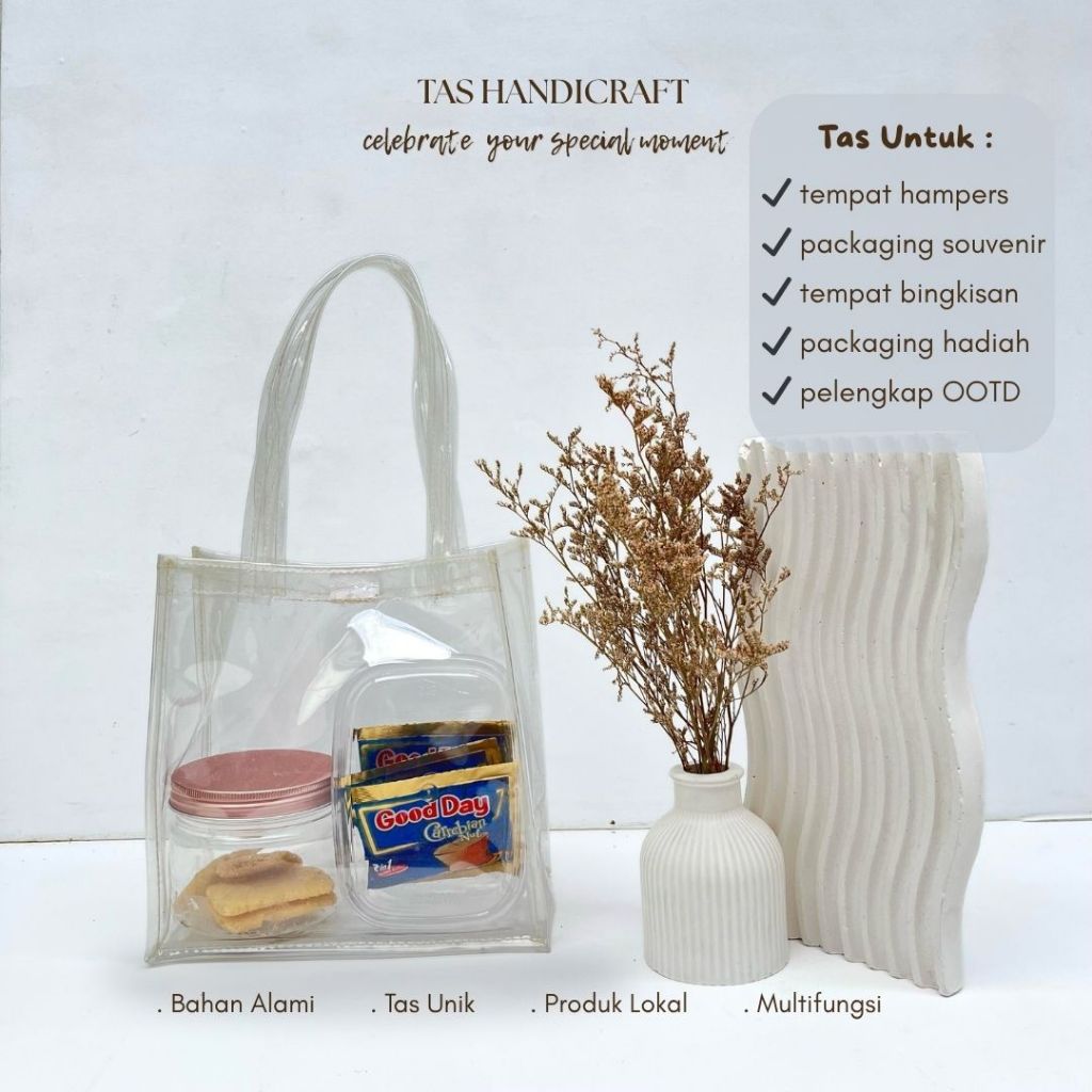 Tas Parcel Sembako Transparan Mika PVC | Tas Souvenir Ulang Tahun |Tas Parcel | Tas Bingkisan Aqiqah