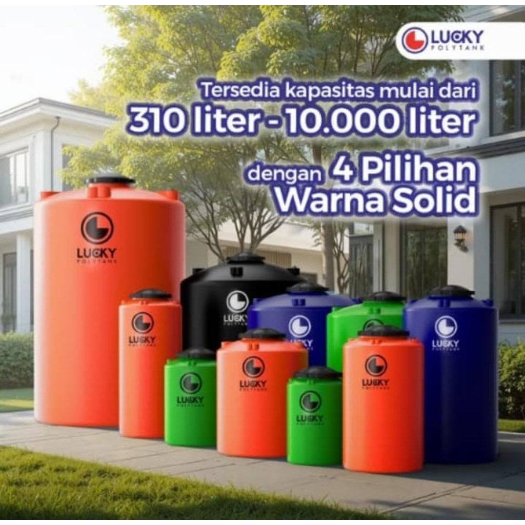 Tangki Air kapasitas 5000 Liter merk LUCKY POLYTANK (4 lapis/layer) & LUCKY POLYTANK GOLD (5 lapis) 