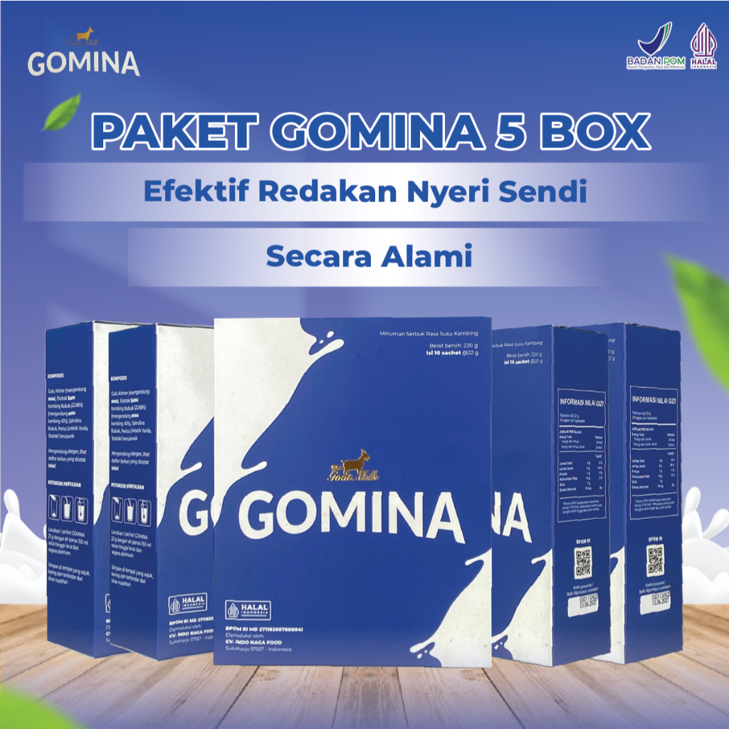 

GOMINA Paket 5 - Paket Efektif Redakan Nyeri Sendi Secara Alami - 100% ORIGINAL