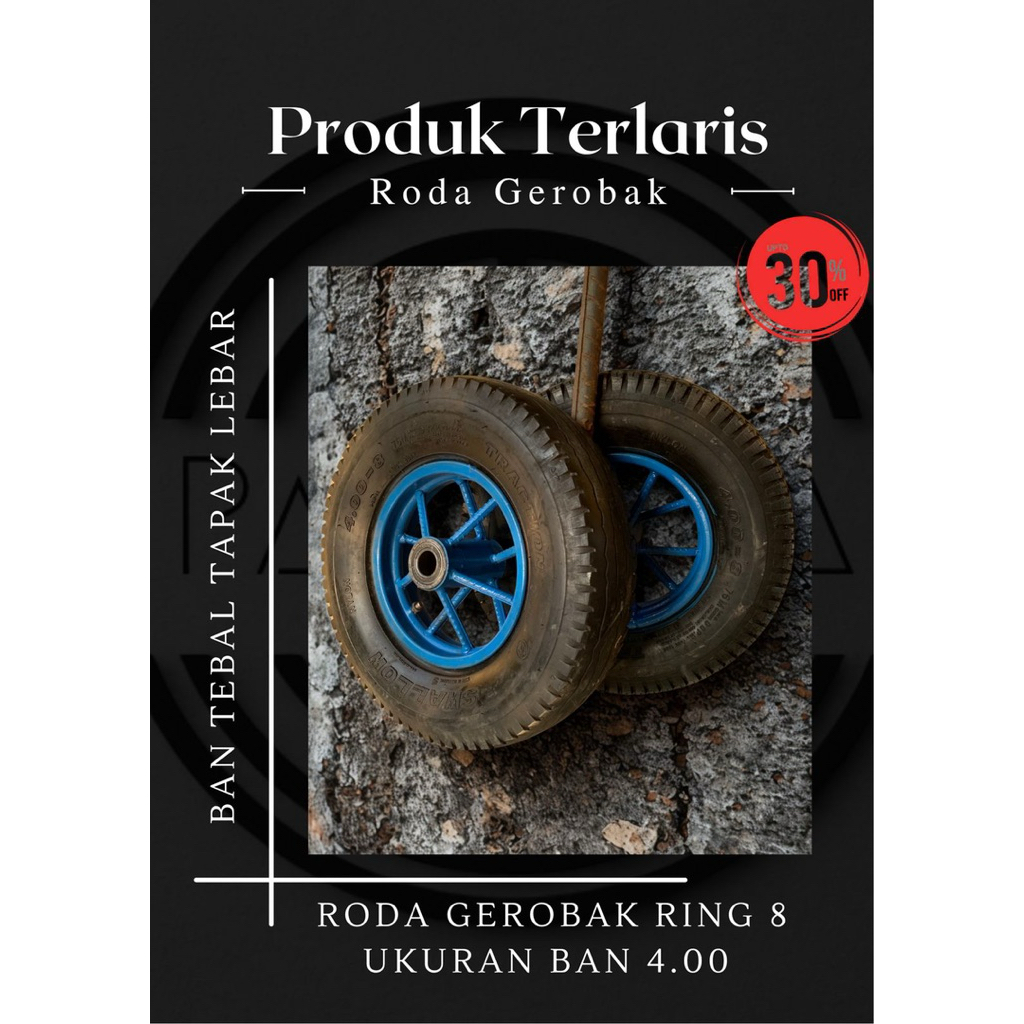 RODA GEROBAK RING 8 BAN BAJAJ UKURAN 4.00