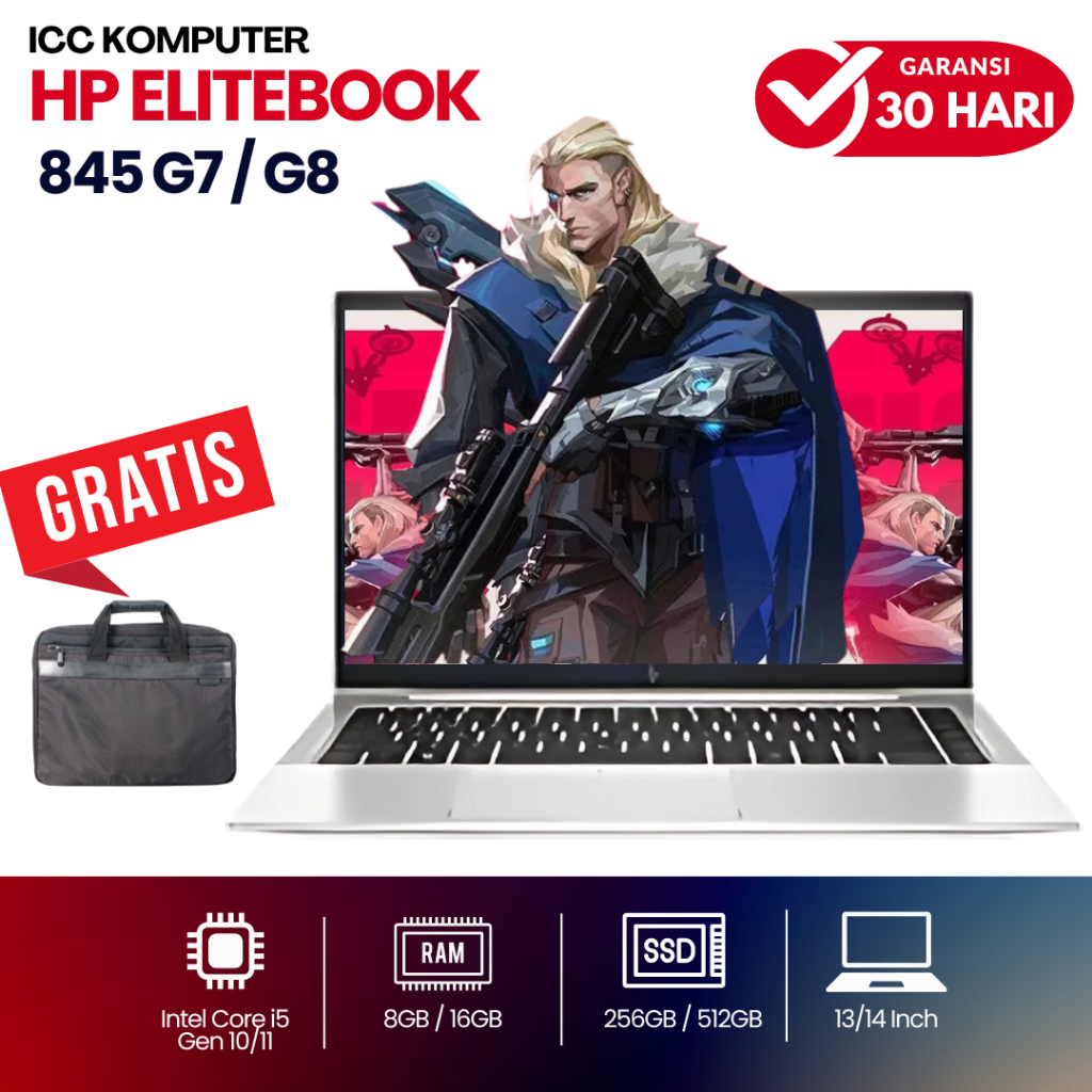 Laptop GAMING Hp Elitebook 845 835 G7 G8 Ryzen 7 | 5 Pro AMD RADEON VEGA - Second Mulus Bergaransi