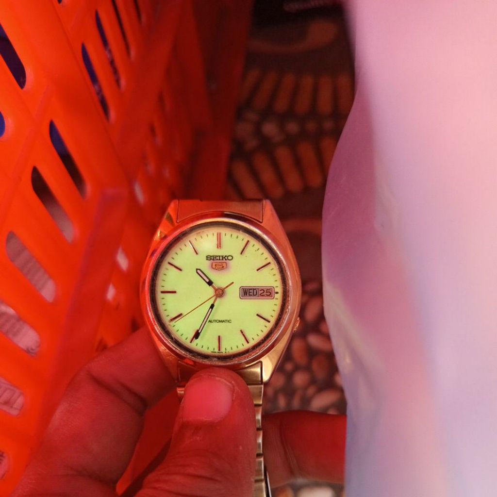 jam tangan Seiko 5 otomatis dial vospor vintage full original bekas