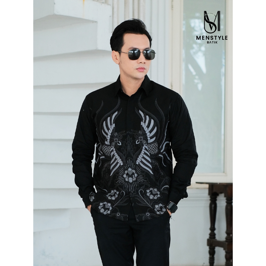 MENSTYLE BATIK - Kemeja batik pria Candraloka slimfit lapis furing bahan katun prima lengan panjang