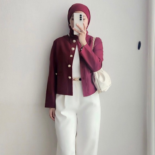 BELLA MOSA Marvela Blazer Wanita Outer Cardigan Premium Blazer Kerja Atasan BELLAMOSA 1780